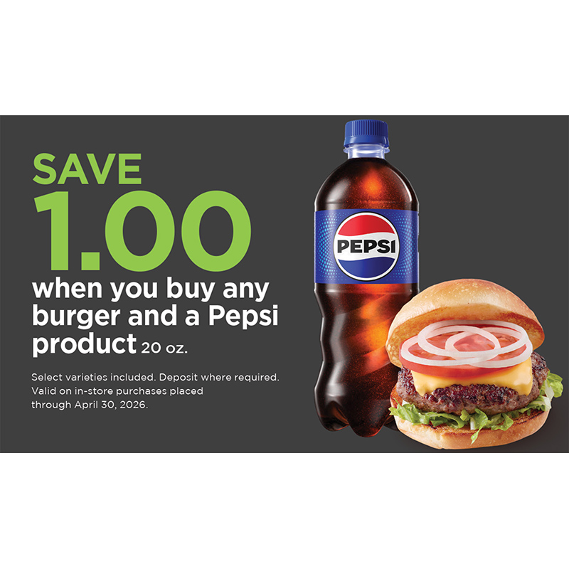 Pass Through (4x2.375) $1 off pepsi and burger
